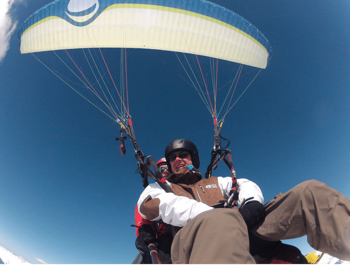 Paragliding flight with Laurent Hartmann